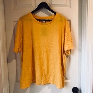 Yellow Plus Size Basic Crew Neck Tee